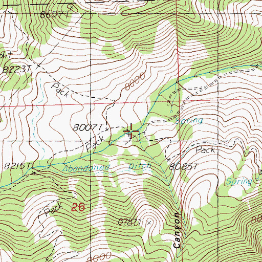 Topographic Map of Blue Canyon, NV