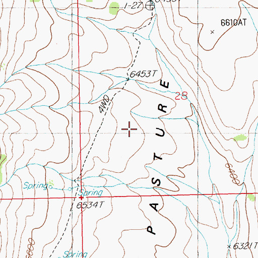 Topographic Map of Buckhorn Pasture, NV