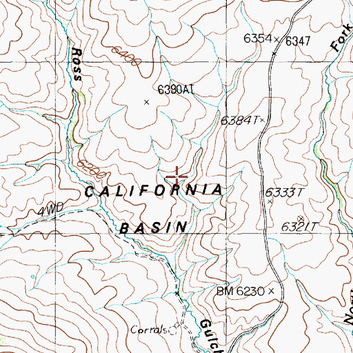 Topographic Map of California Basin, NV