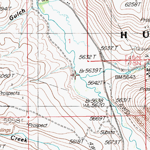 Topographic Map of California Creek, NV