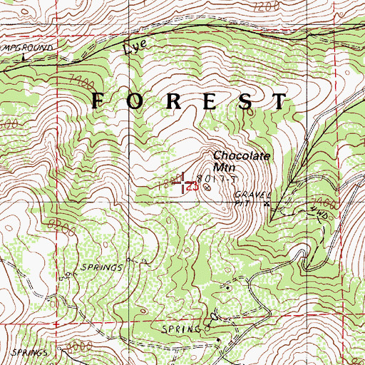 Topographic Map of Chocolate Mountain, NV