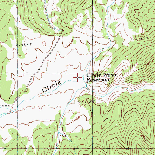 Topographic Map of Circle Wash Reservoir, NV