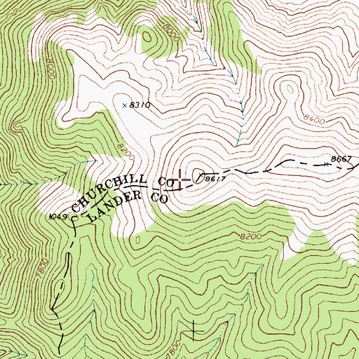 Topographic Map of Desatoya Mountains, NV