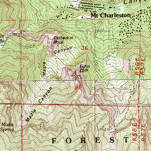 Topographic Map of Echo Cliff, NV