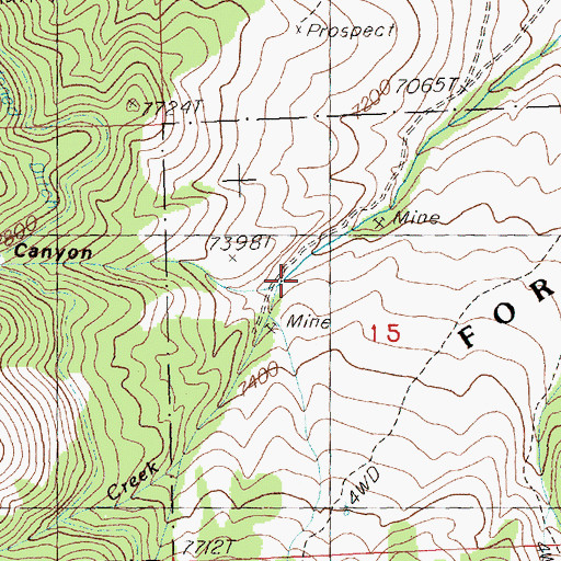 Topographic Map of Grace Creek, NV