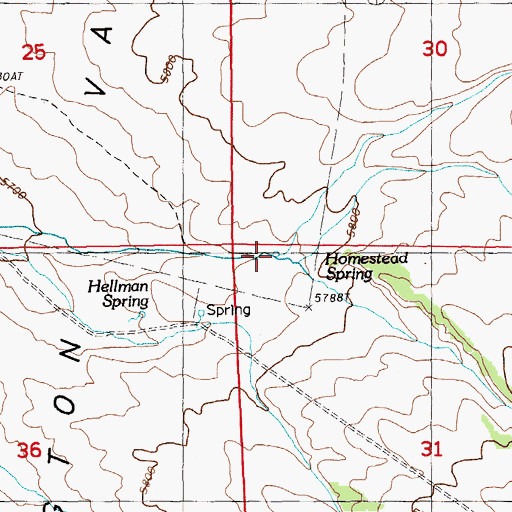 Topographic Map of Homestead Springs, NV
