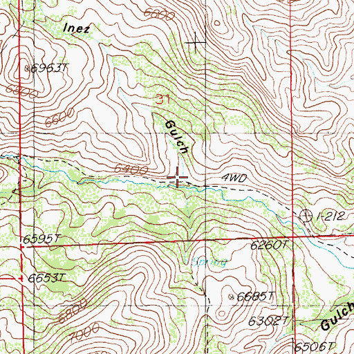 Topographic Map of Inez Gulch, NV
