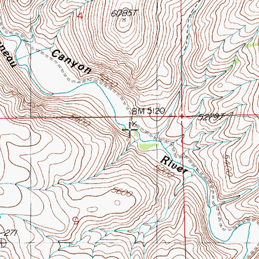 Topographic Map of Jack Scott Ranch, NV