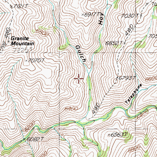 Topographic Map of Johns Gulch, NV