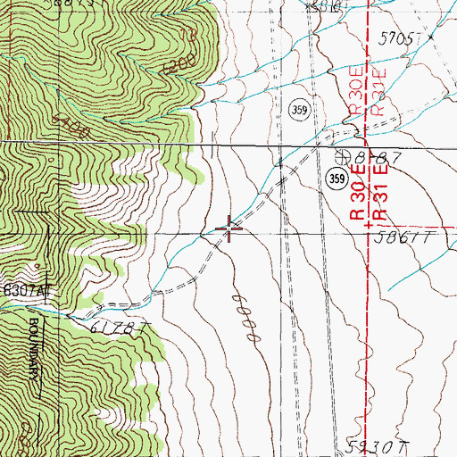 Topographic Map of Johnston Canyon, NV