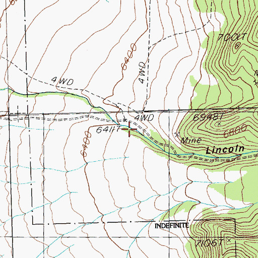 Topographic Map of Lincoln Canyon, NV