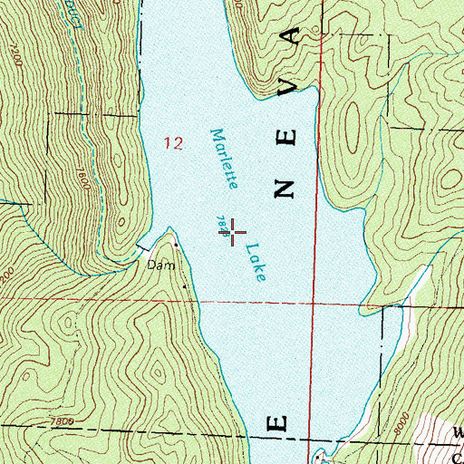 Topographic Map of Marlette Lake, NV