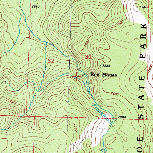 Topographic Map of Red House, NV