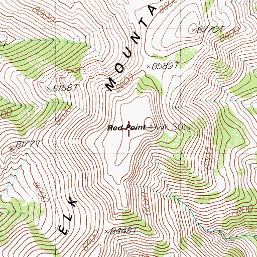 Topographic Map of Red Point, NV