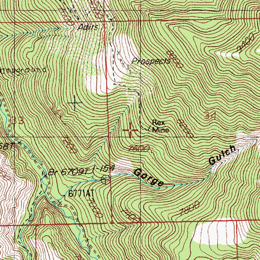 Topographic Map of Rex Mine, NV