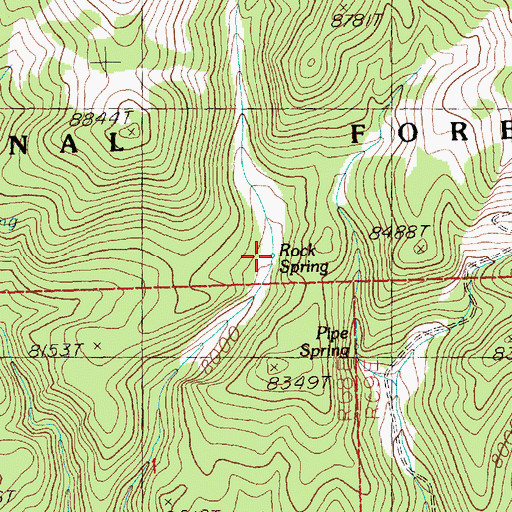 Topographic Map of Rock Spring, NV