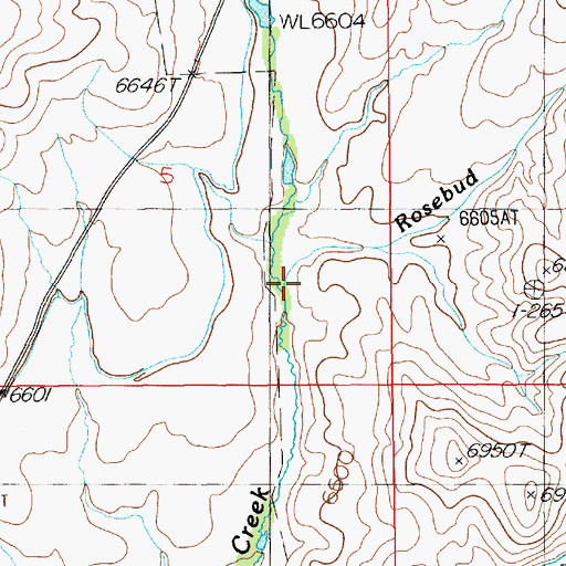 Topographic Map of Rosebud Creek, NV