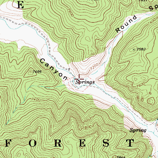 Topographic Map of Round Spring Canyon, NV