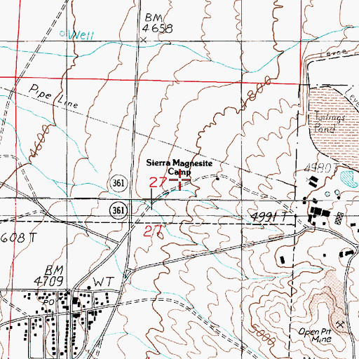 Topographic Map of Sierra Magnesite Camp, NV
