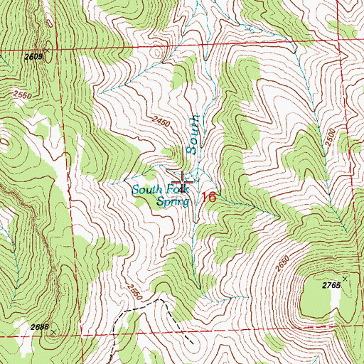 Topographic Map of South Fork Spring, NV