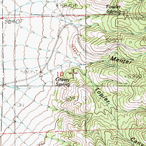 Topographic Map of Topier Canyon, NV