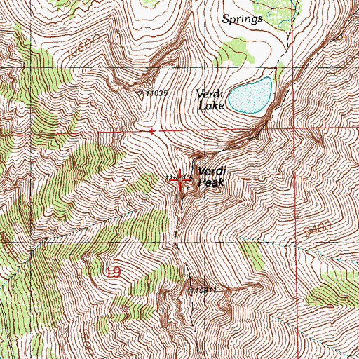 Topographic Map of Verdi Peak, NV