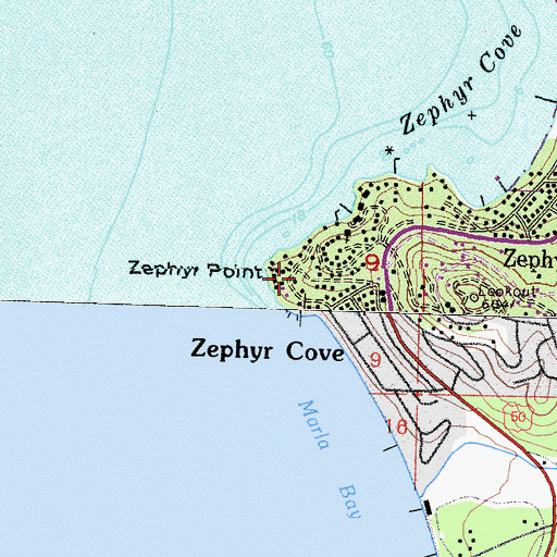 Topographic Map of Zephyr Point, NV