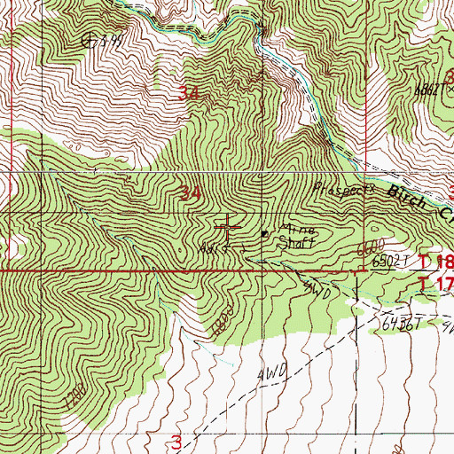 Topographic Map of Deer Point Mine, NV