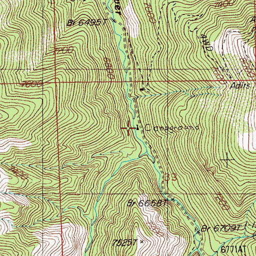 Topographic Map of Pine Creek National Forest Campground, NV