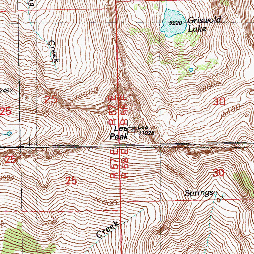 Topographic Map of Lee Peak, NV