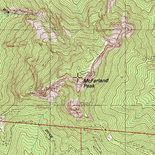 Topographic Map of McFarland Peak, NV