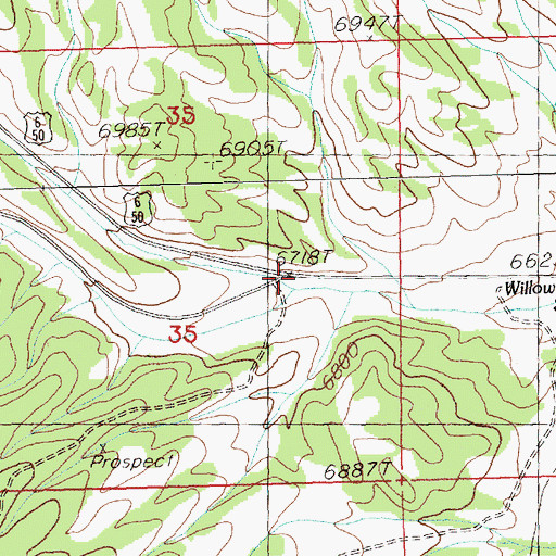 Topographic Map of Red Canon, NV