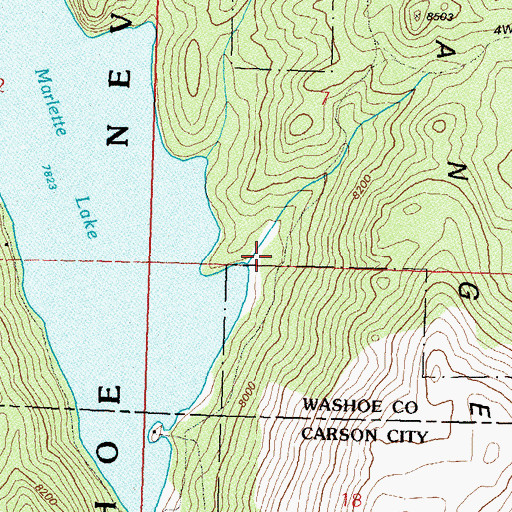 Topographic Map of Lake Tahoe State Park, NV