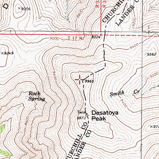 Topographic Map of Desatoya North Twin, NV