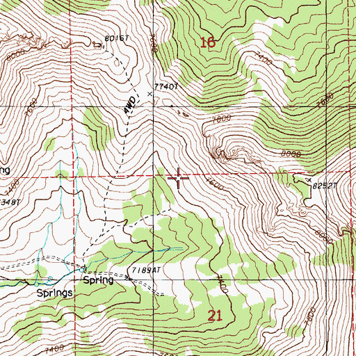 Topographic Map of Humboldt National Forest, NV