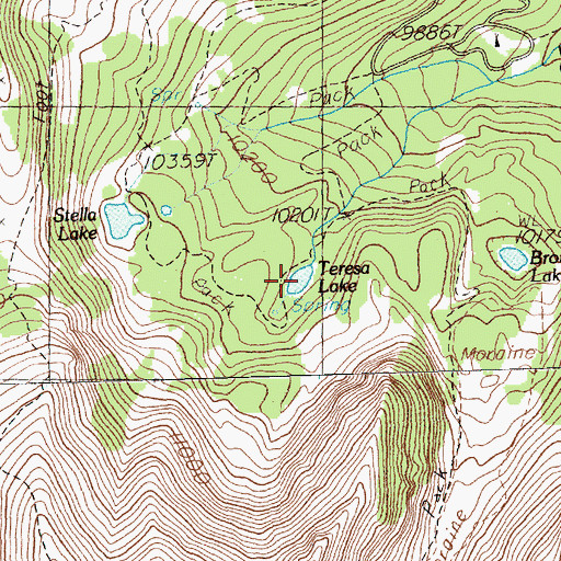 Topographic Map of Teresa Lake, NV