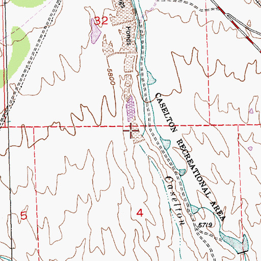 Topographic Map of Caselton Pond Number 8 Dam, NV