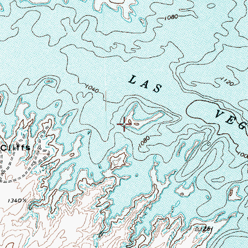 Topographic Map of Crescent Island, NV
