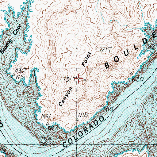 Topographic Map of Canyon Point, NV