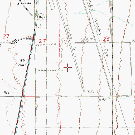 Topographic Map of Calvada Meadows Airport, NV