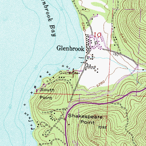 Topographic Map of Glenbrook Nevada Division of Forestry, NV