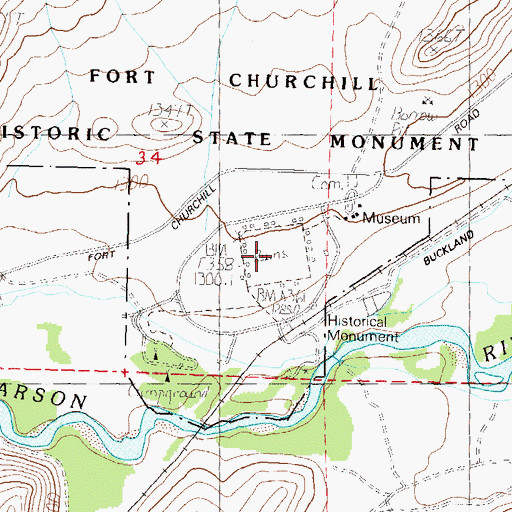 Topographic Map of Fort Churchill Post Office (historical), NV