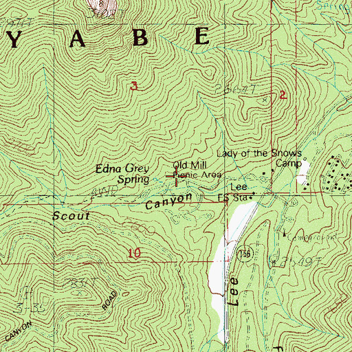 Topographic Map of Old Mill Cross Country Ski Area, NV