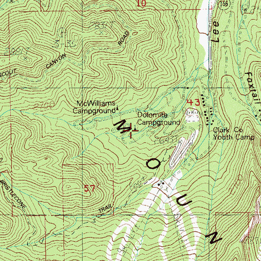 Topographic Map of Las Vegas Ranger District, NV