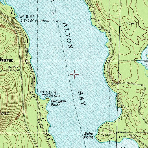 Topographic Map of Alton Bay, NH