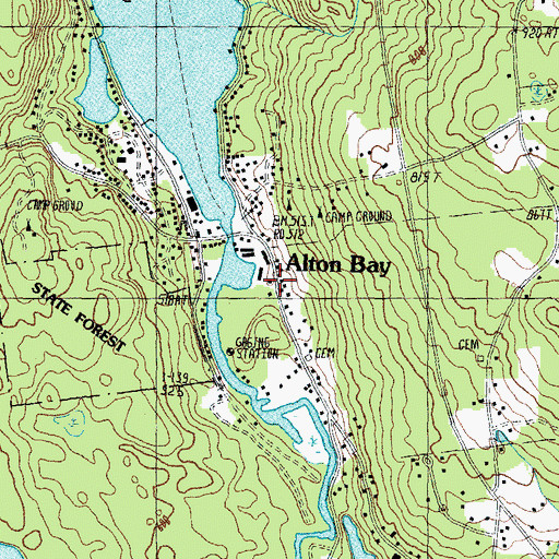 Topographic Map of Alton Bay, NH