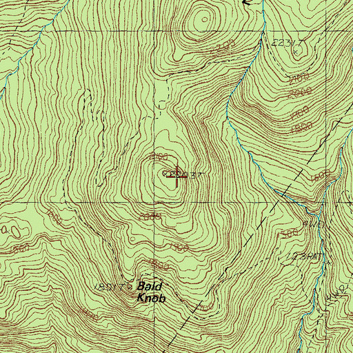 Topographic Map of Bald Knob, NH