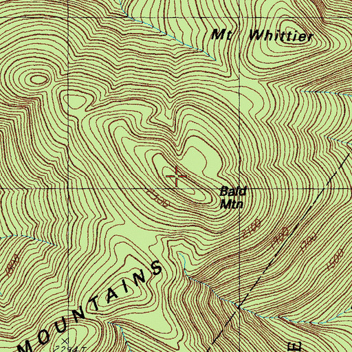 Topographic Map of Bald Mountain, NH