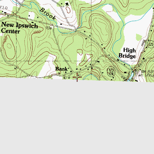 Topographic Map of Bank, NH