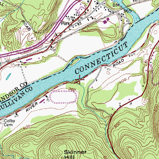Topographic Map of Beaver Brook, NH